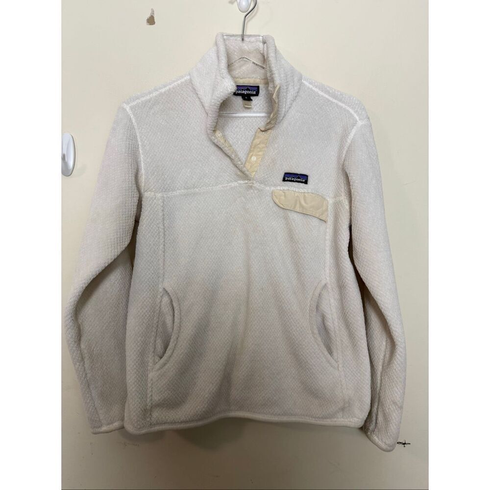 Patagonia Re-Tool Snap-T Pullover Fleece Women’s Medium Ivory Winter Athleisure - Picture 1 of 5